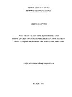 Phát triển tư duy sáng tạo cho học sinh thông qua dạy học chủ đề thể tích của khối đa diện trong chương trình hình học lớp 12, ban nâng cao 