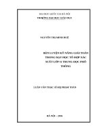Rèn luyện kỹ năng giải toán trong dạy học tổ hợp xác suất lớp 11 trung học phổ thông  
