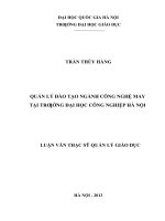 Quản lý đào tạo ngành công nghệ may tại trường đại học công nghiệp hà nội   