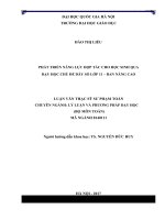 Phát triển năng lực hợp tác cho học sinh qua dạy học chủ đề dãy số lớp 11   ban nâng cao   