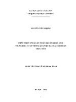 Phát triển năng lực toán học của học sinh trung học cơ sở thông qua việc dạy các bài toán thực tiễn   