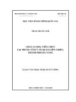 CHẤT LƯỢNG VIÊN CHỨC tại TRUNG tâm y tế QUẬN LIÊN CHIỂU, THÀNH PHỐ đà NẴNG 
