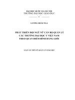 Phát triển đội ngũ nữ cán bộ quản lý các trường đại học y việt nam theo quan điểm bình đẳng giới  