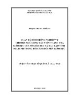 Quản lý bồi dưỡng nghiệp vụ cho đội ngũ cộng tác viên thanh tra giáo dục của sở giáo dục và đào tạo tỉnh hòa bình trong bối cảnh đổi mới giáo dục 