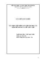 SKKN: Xây dựng hệ thống bài tập khi dạy câu lệnh rẽ nhánh và cấu trúc lặp