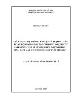 Xây dựng hệ thống bài tập và hướng dẫn hoạt động giải bài tập chương lượng tử ánh sáng   vật lí 12 nhằm bồi dưỡng học sinh giỏi vật lý ở trung học phổ thông    