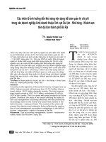 Các nhân tố ảnh hưởng đến khả năng vận dụng kế toán quản trị chi phí trong các doanh nghiệp kinh doanh thuộc lĩnh vục Du lịch - Nhà hàng - Khách sạn trên địa bàn thành phố Bà Rịa