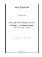 Quản lý hoạt động giáo dục ngoài giờ lên lớp ở trường trung học phổ thông lý tự trọng, huyện nam trực, tỉnh nam định theo hướng phát triển năng lực học sinh   