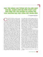 Học tập nâng cao trình độ của đội ngũ cán bộ, giảng viên bộ môn pháp luật đáp ứng yêu cầu nhiệm vụ chính trị của trường Đại học Cảnh sát nhân dân