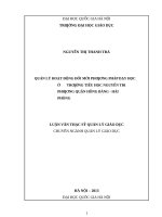 Quản lý hoạt động đổi mới phương pháp dạy học ở trường tiểu học nguyễn tri phương, quận hồng bàng   hải phòng   