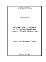 Phát triển năng lực đánh giá kết quả học tập của học sinh cho sinh viên ngành sư phạm toán 