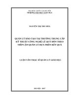 Quản lý đào tạo tại trường trung cấp kỹ thuật công nghệ lê quý đôn theo tiếp cận quản lý dựa trên kết quả 