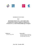 RENFORCEMENT DE LA SECURITE DES COMMUNICATIONS AERONAUTIQUES EN UTILISANT LA CRYPTOGRAPHIE QUANTIQUE 