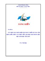 SKKN: Xây dựng hai nhóm biện pháp phát triển kĩ năng vận dụng kiến thức vào thực tiễn cho học sinh trong dạy học Sinh học cấp THPT