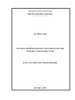 Vận dụng mô hình giáo dục STEM trong dạy học sinh học 8, trung học cơ sở