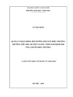 Quản lý hoạt động bồi dưỡng đội ngũ hiệu trưởng trường tiểu học huyện vụ bản tỉnh nam định đáp ững chuẩn hiệu trưởng 
