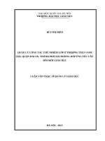 Quản lý công tác chủ nhiệm lớp ở trường THCS nam hải, quận hải an, thành phố hải phòng đáp ứng yêu cầu đổi mới giáo dục 