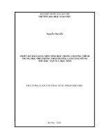 Thiết kế bài giảng môn sinh học trong chương trình trung học phổ thông theo hướng làm tăng hứng thú học tập của học sinh   