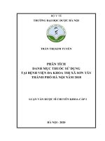 TRẦN THỊ KIM TUYẾN PHÂN TÍCH DANH mục THUỐC sử DỤNG tại BỆNH VIỆN đa KHOA THỊ xã sơn tây THÀNH PHỐ hà nội năm 2018 LUẬN văn dược sĩ CHUYÊN KHOA cấp i 
