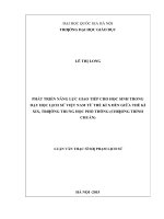 Phát triển năng lực giao tiếp cho học sinh trong dạy học lịch sử việt nam từ thế kỉ x đến giữa thế kỉ XIX, trường trung học phổ thông (chương trình chuẩn) 