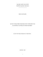 Quản lý hoạt động đảm bảo chất lượng đào tạo tại trường cao đẳng sư phạm nam định   