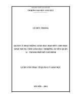 Quản lý hoạt động giáo dục đạo đức cho học sinh trung tâm giáo dục thường xuyên quận 12   thành phố hồ chí minh   