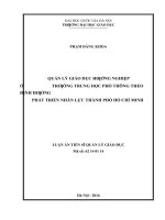 Quản lý giáo dục hướng nghiệp ở trường trung học phổ thông theo định hướng phát triển nhân lực thành phố hồ chí minh 