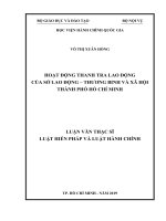 Hoạt động thanh tra lao động của sở lao động   thương binh và xã hội thành phố hồ chí minh 