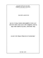 Quản lý hoạt động bồi dưỡng năng lực chuyên môn cho giáo viên trường trung học phổ thông hạ hòa, tỉnh phú thọ 