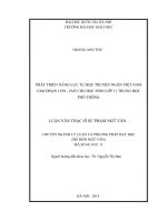 Phát triển năng lực tự học truyện ngắn việt nam giai đoạn 1930 1945 cho học sinh lớp 11 trung học phổ thông   