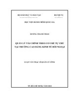 Quản lý tài chính theo cơ chế tự chủ tại trường cao đẳng kinh tế đối ngoại 