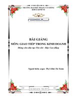 Bài giảng Giao tiếp trong kinh doanh: Phần 1 - ĐH Phạm Văn Đồng