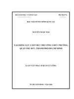 Tạo động lực làm việc cho công chức phường, quận thủ đức, thành phố hồ chí minh 