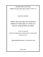 Thống nhất hóa biểu mẫu kế hoạch nghiên cứu khoa học của tổng cục dân số   kế hoạch hóa gia đình 