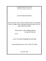 Rèn luyện kỹ năng tìm giá trị lớn nhất, giá trị nhỏ nhất của biểu thức cho học sinh khá, giỏi cuối cấp trung học phổ thông   