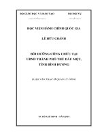 Bồi dưỡng công chức tại UBND thành phố thủ dầu một, tỉnh bình dương 