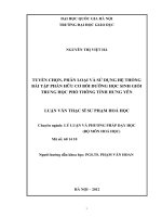 Tuyển chọn, phân loại và sử dụng hệ thống bài tập phần hữu cơ bồi dưỡng học sinh giỏi trung học phổ thông tỉnh hưng yên   