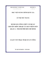 Đánh giá công chức cơ quan chuyên môn thuộc ủy ban nhân dân quận 4, thành phố hồ chí minh 
