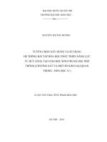 Tuyển chọn xây dựng và sử dụng hệ thống bài tập hóa học phát triển năng lực tư duy sáng tạo cho học sinh trung học phổ thông (chương sắt và một số kim loại quan trọng   hóa học 12)   