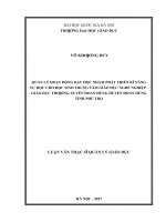 Quản lý hoạt động dạy học nhằm phát triển kĩ năng tự học cho học sinh trung tâm GDNN GDTX đoan hùng, huyện đoan hùng tỉnh phú thọ    