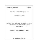 Quản lý nhà nước đối với người có công với cách mạng trên địa bàn tỉnh bình dương 