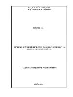 Sử dụng kênh hình trong dạy học sinh học 10 trung học phổ thông  luận văn ths  lý luận và phương pháp dạy học bộ môn sinh học 