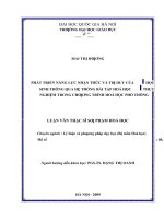 Phát triển năng lực nhận thức và tư duy của học sinh thông qua hệ thống bài tập hóa học thực nghiệm trong chương trình hóa học phổ thông   