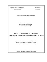 Quản lý nhà nước về logistics cảng hàng không tại thành phố hồ chí minh 