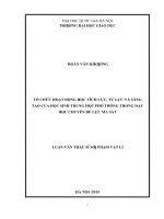 Tổ chức hoạt động học tích cực, tự lực và sáng tạo của học sinh trung học phổ thông trong dạy học chuyên đề lực ma sát 