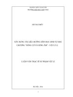 Xây dựng tài liệu hướng dẫn học sinh tự học chương sóng cơ và sóng âm vật lí 12 