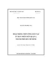 Hoạt động tiếp công dân tại ủy ban nhân dân quận 1, thành phố hồ chí minh 