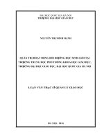 Quản trị hoạt động bồi dưỡng học sinh giỏi tại trường trung học phổ thông khoa học giáo dục, trường đại học giáo dục, đại học quốc gia hà nội  