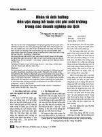 Nhân tố ảnh hưởng đến vận dụng kế toán chi phí môi trường trong các doanh nghiệp du lịch