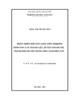 Phát triển đội ngũ giáo viên trường mầm non a xã thanh liệt, huyện thanh trì, thành phố hà nội trong bối cảnh hiện nay 